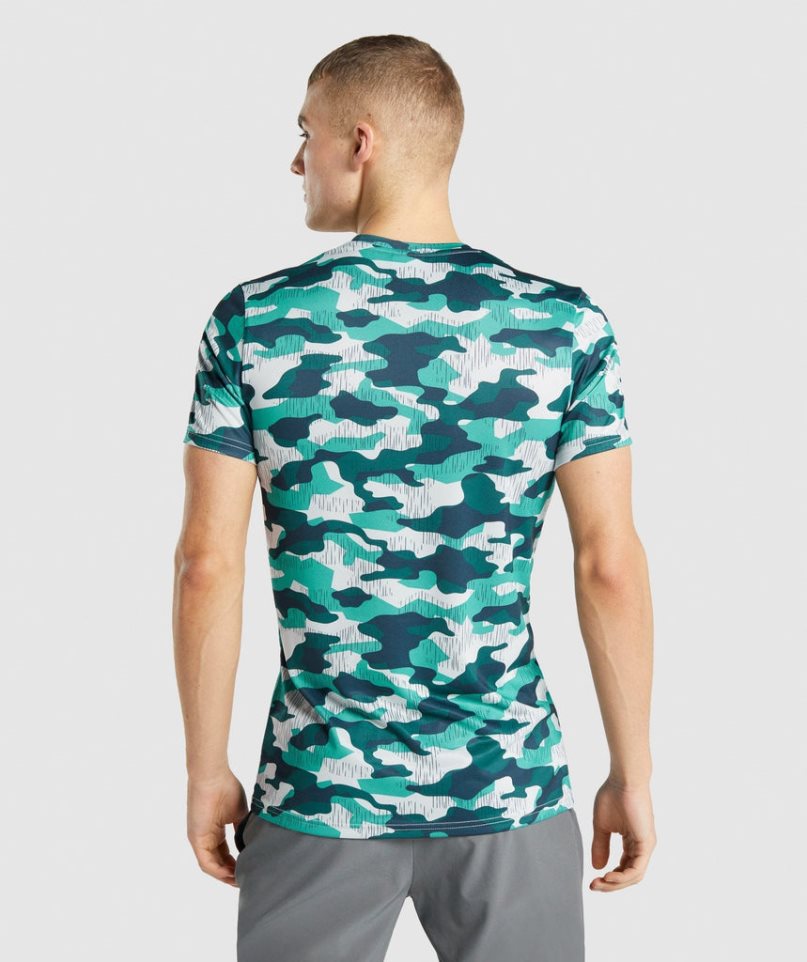 Men's Gymshark Arrival T-Shirts Camo | NZ 2MNDIP